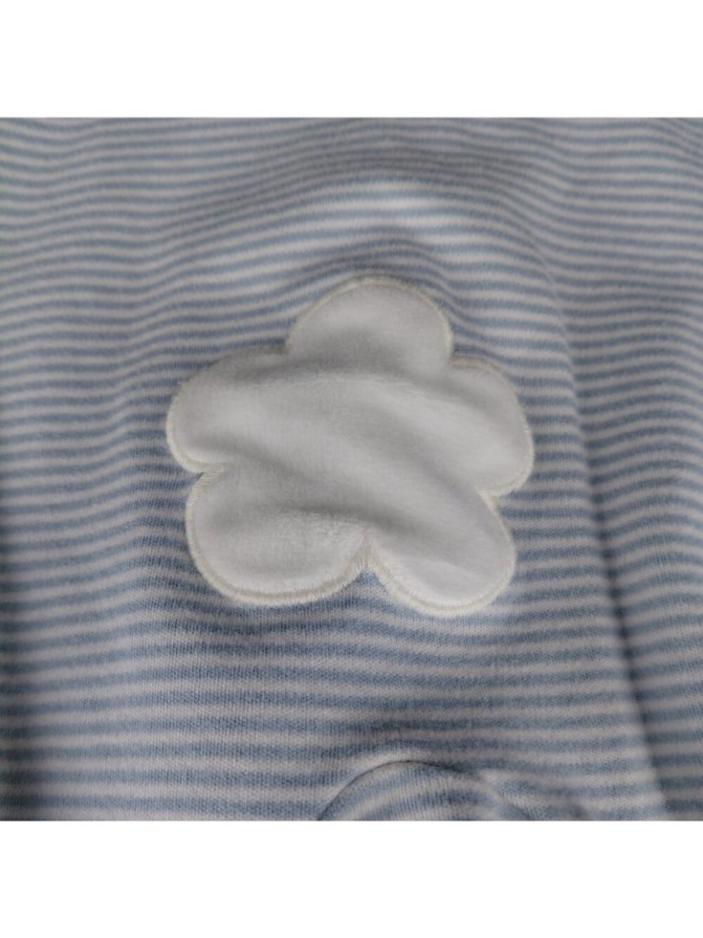 One Piece Sleeper Pajamas Boys 0-3 Months Blue Stripe Bunny Rabbit Animal Footed - Picture 7 of 7